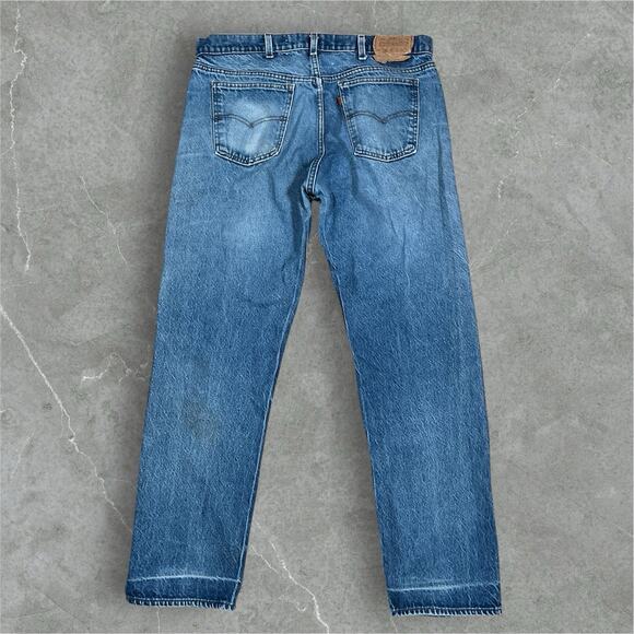 Vintage Levis 20505-0217 Denim Jeans Orange Tab 38x31 40 Tag USA Made Fade - Picture 2 of 11